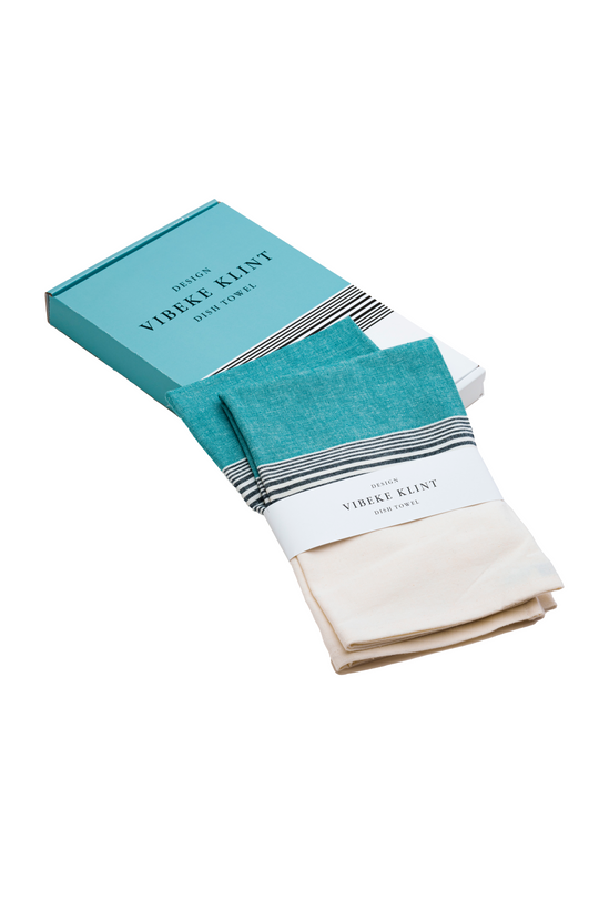 Tea towels, viskestykker (2 stk.), blå/sort/hvid • NORDICMODERN