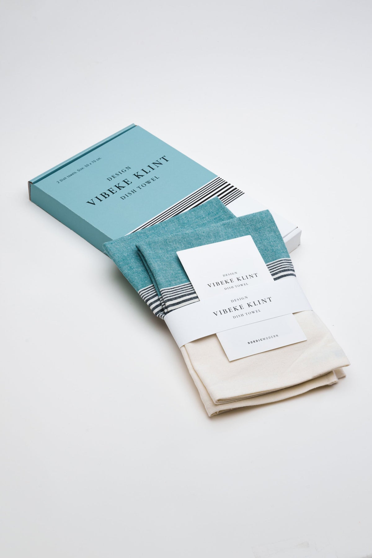 Viskestykker (2 stk.), blå/sort/hvid • NORDICMODERN