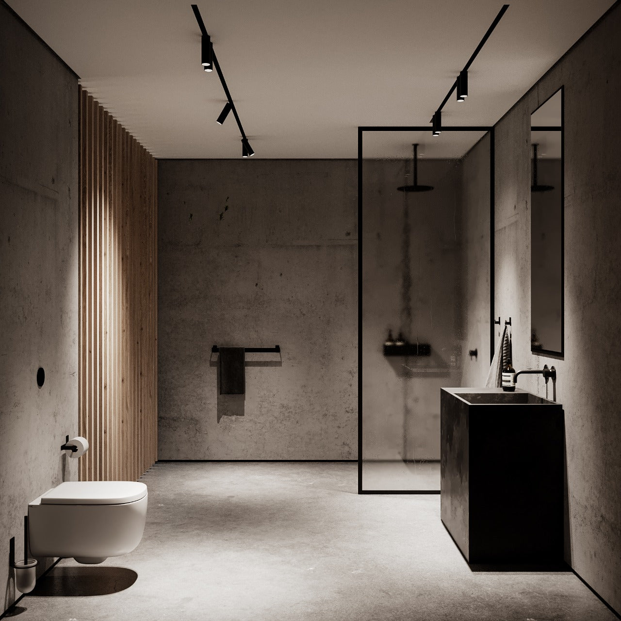 Toiletrulleholder, sort • NICHBA