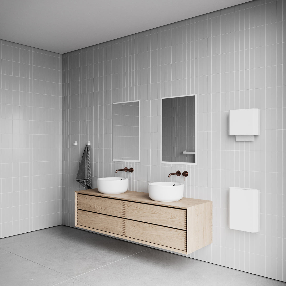 Badeværelsesknage, hvid (2 stk.) • NICHBA - Copenhagenhomedesign