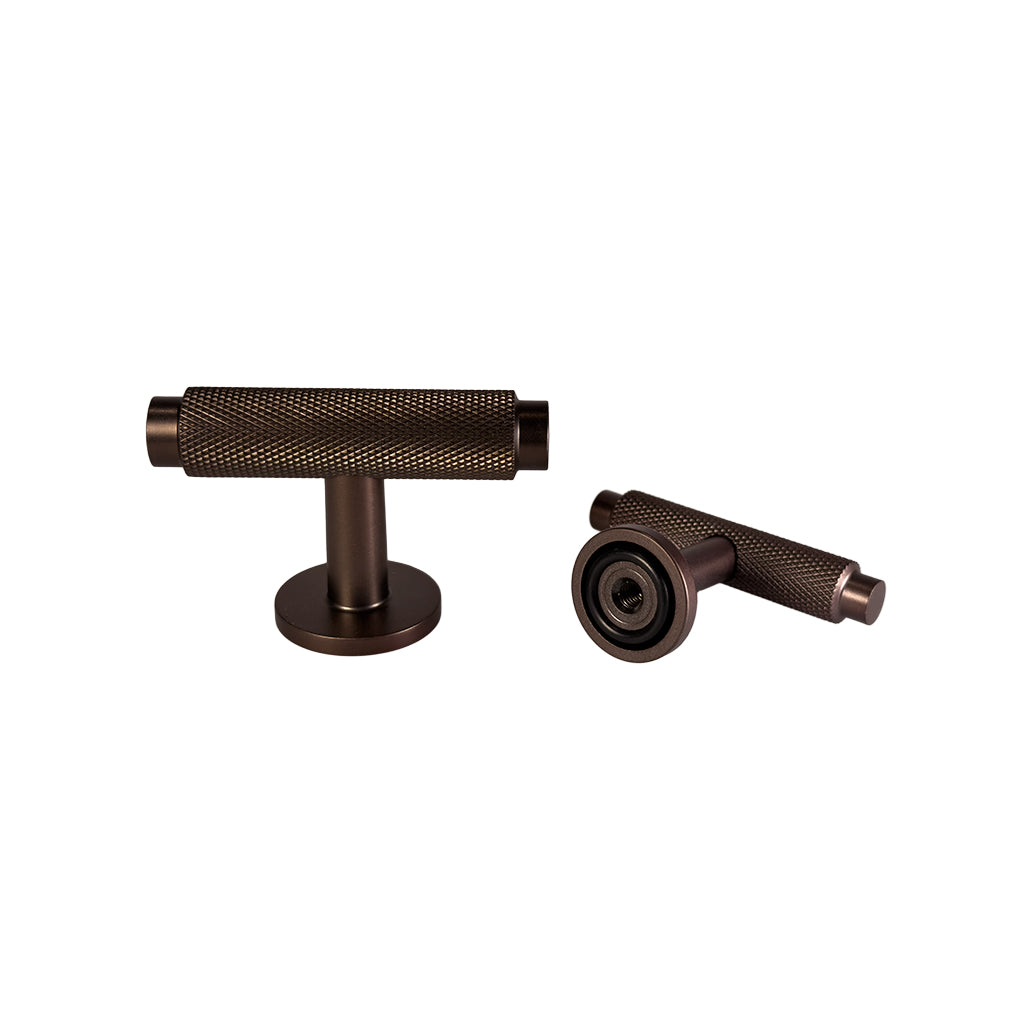Møbelknop med diamond cut i bronze / bruneret messing, 50 mm - Nørrebro • Chr. Jørgensen