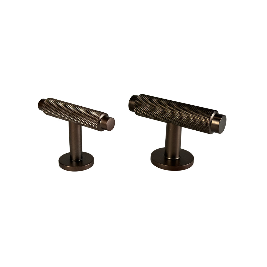 Møbelknop med diamond cut i bronze / bruneret messing, 56 mm - Nørrebro • Chr. Jørgensen