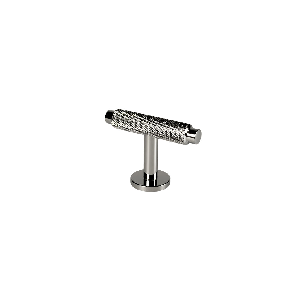 Møbelknop T-bar med diamond cut i blank forniklet, 50 mm - Nørrebro • Chr. Jørgensen