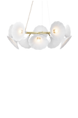 Petalii 10 lysekrone, polished brass / opal • NUURA