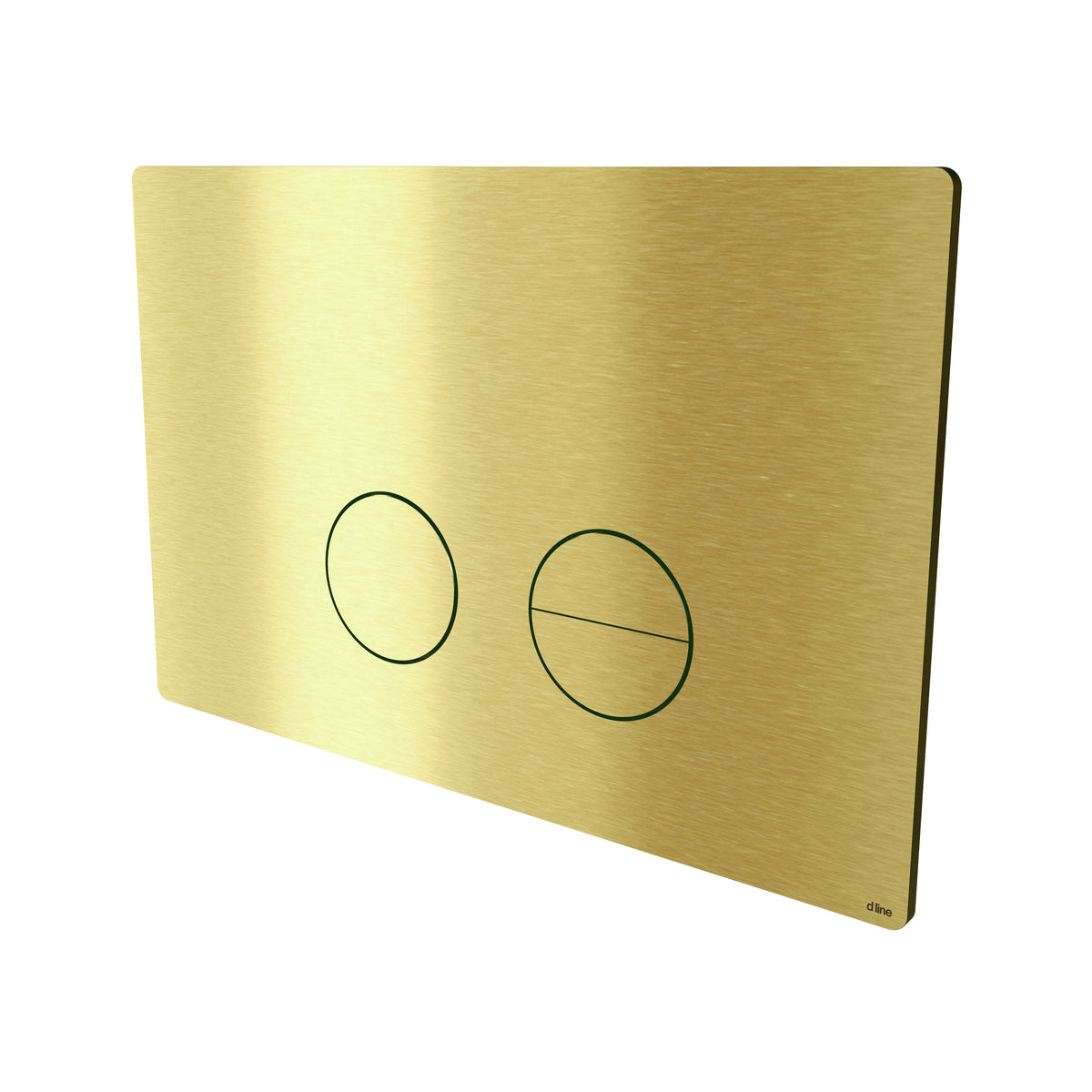 Betjeningplade til toilet, børstet messing finish • d line - Copenhagenhomedesign