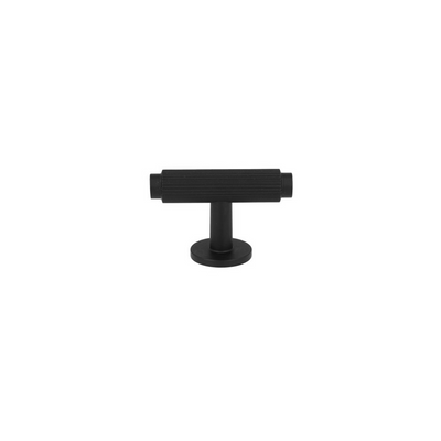 Møbelknop T-bar med linjeret design i sort - Ryvang • Chr. Jørgensen
