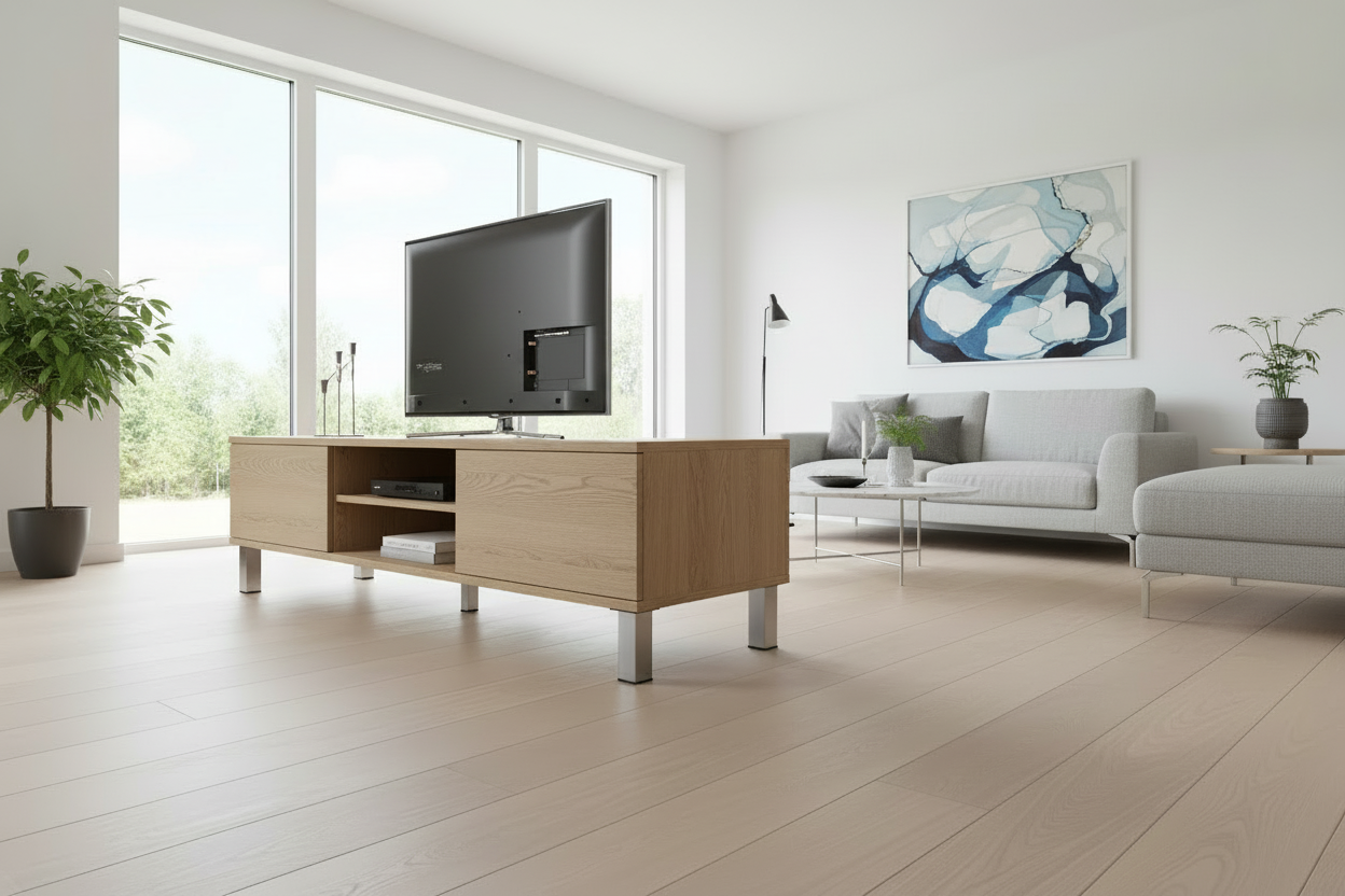 Firkantet sokkel ben i børstet stål 120 mm (1 sæt = 4 stk.) - Copenhagenhomedesign