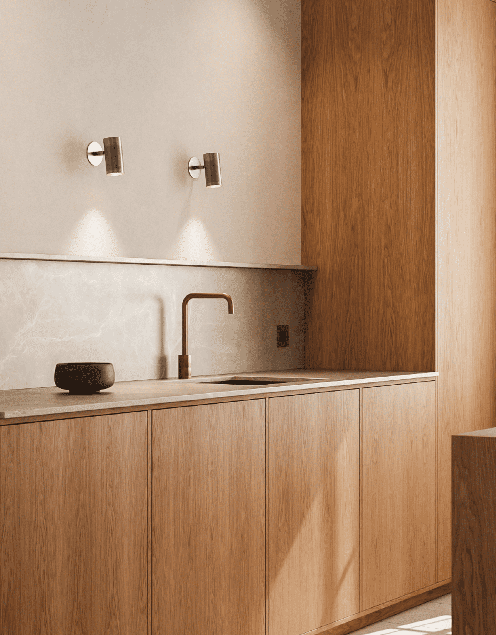 Patrone Recessed Small væglampe med dækplade, rustfrit stål look • Thorup Copenhagen - Copenhagenhomedesign