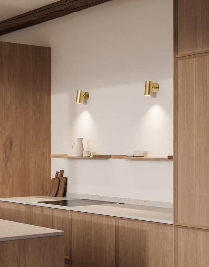 Patrone Recessed Small væglampe med dækplade, messing • Thorup Copenhagen