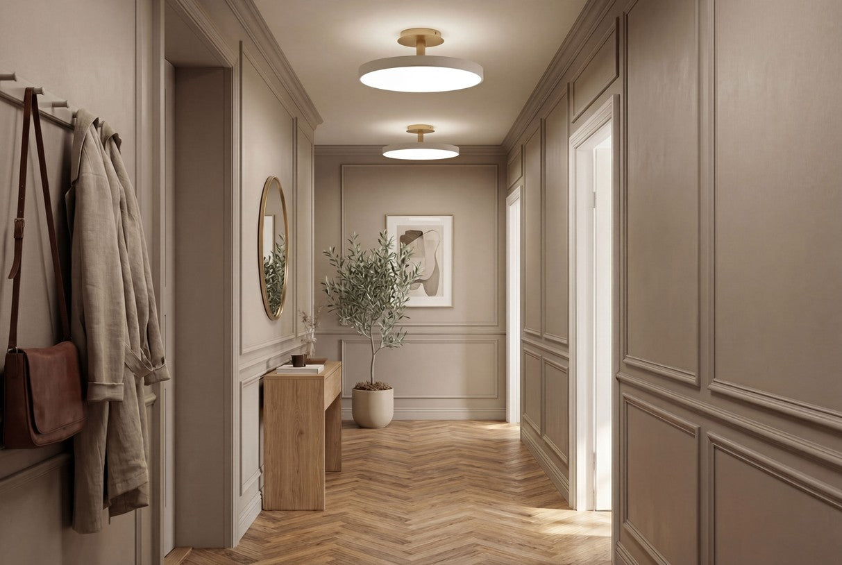 Asteria Up Plus loftlampe, hvid og messing • UMAGE - Copenhagenhomedesign