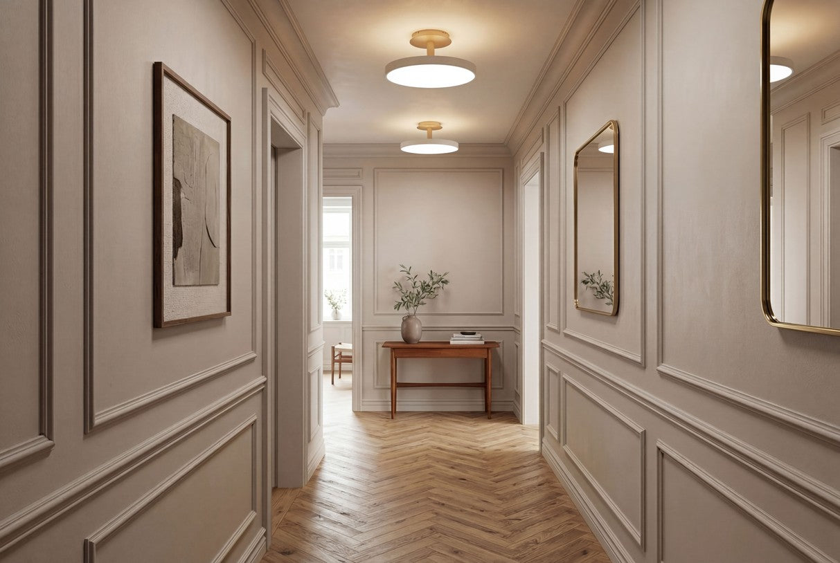 Asteria Up Plus loftlampe, hvid og messing • UMAGE - Copenhagenhomedesign