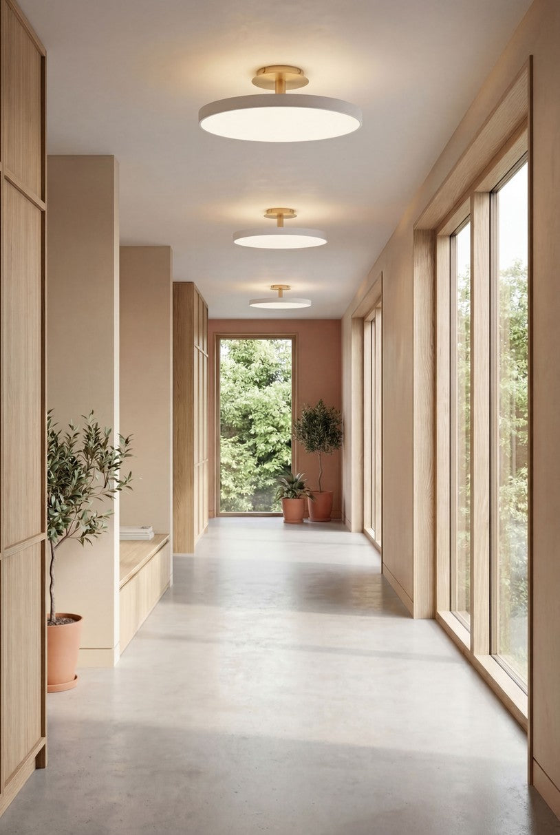 Asteria Up Plus loftlampe, hvid og messing • UMAGE - Copenhagenhomedesign