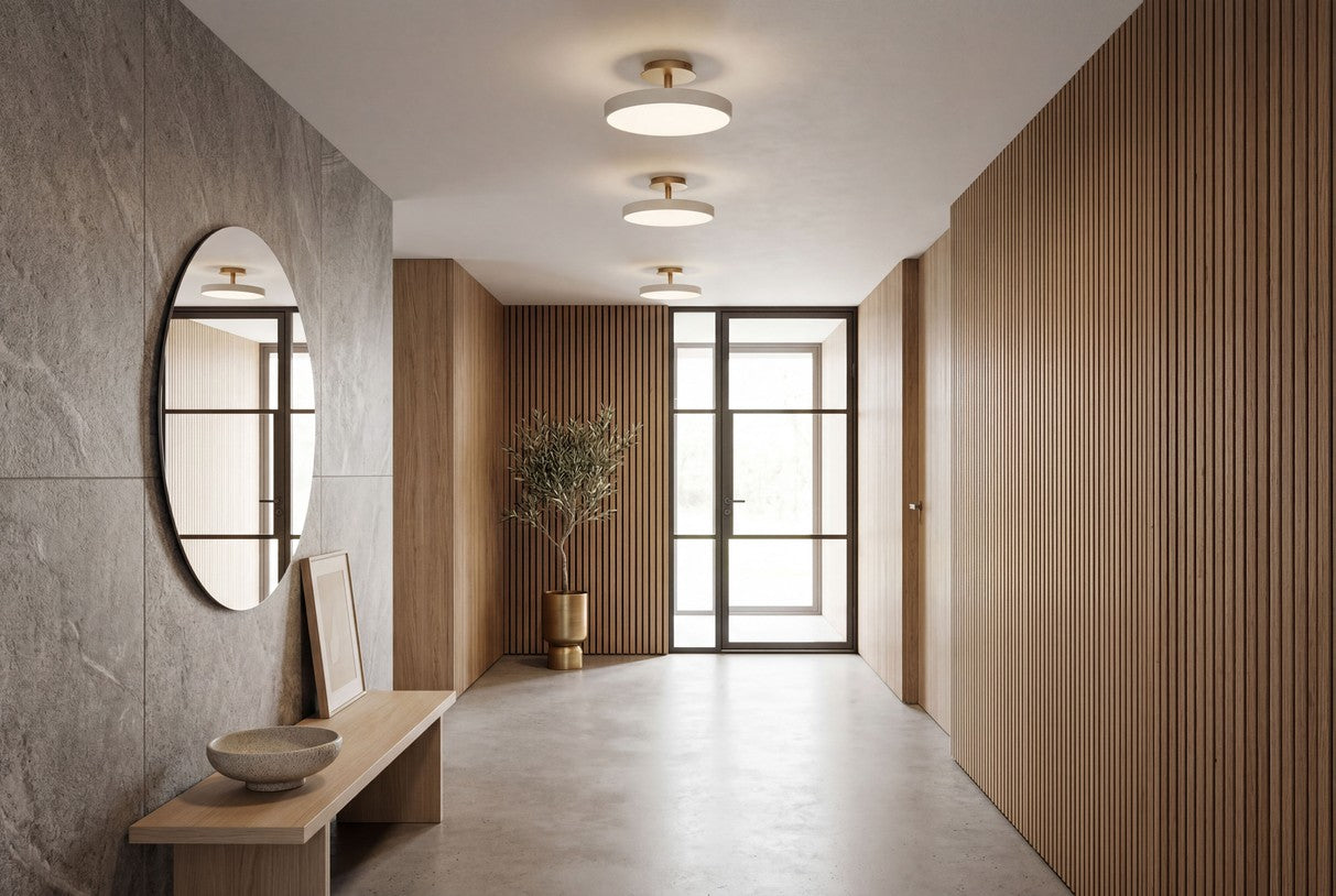 Asteria Up Plus loftlampe, hvid og messing • UMAGE - Copenhagenhomedesign