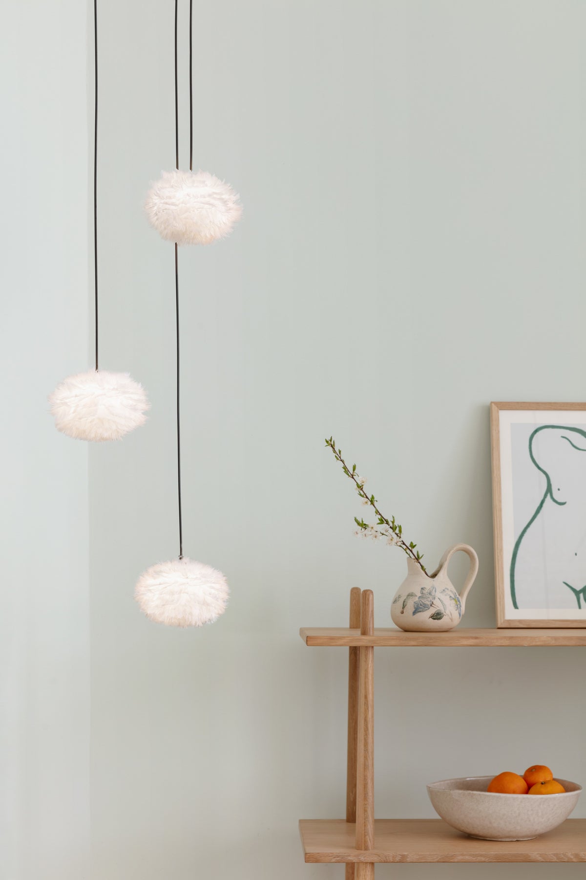 Eos Nano Cluster 3 pendel med roset mini, hvid og sort • UMAGE - Copenhagenhomedesign