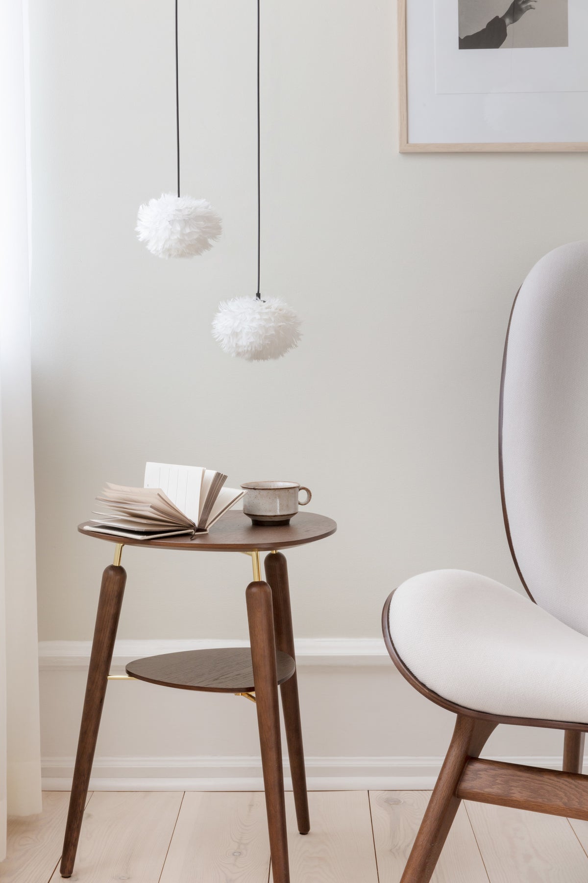 Eos Nano pendel med roset mini, hvid og sort • UMAGE - Copenhagenhomedesign