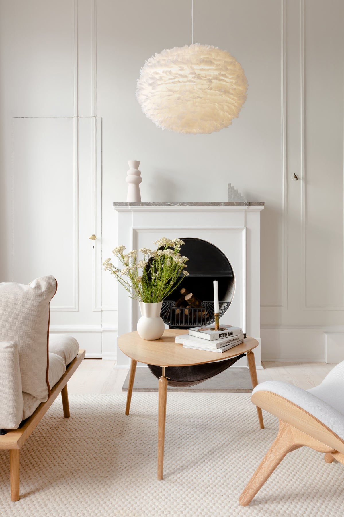 Eos pendel med roset, hvid og sort • UMAGE - Copenhagenhomedesign