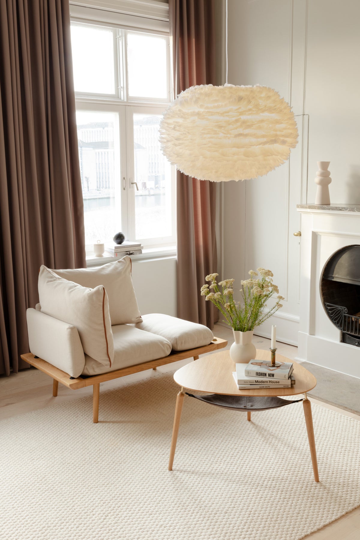 Eos pendel med roset, hvid og sort • UMAGE - Copenhagenhomedesign
