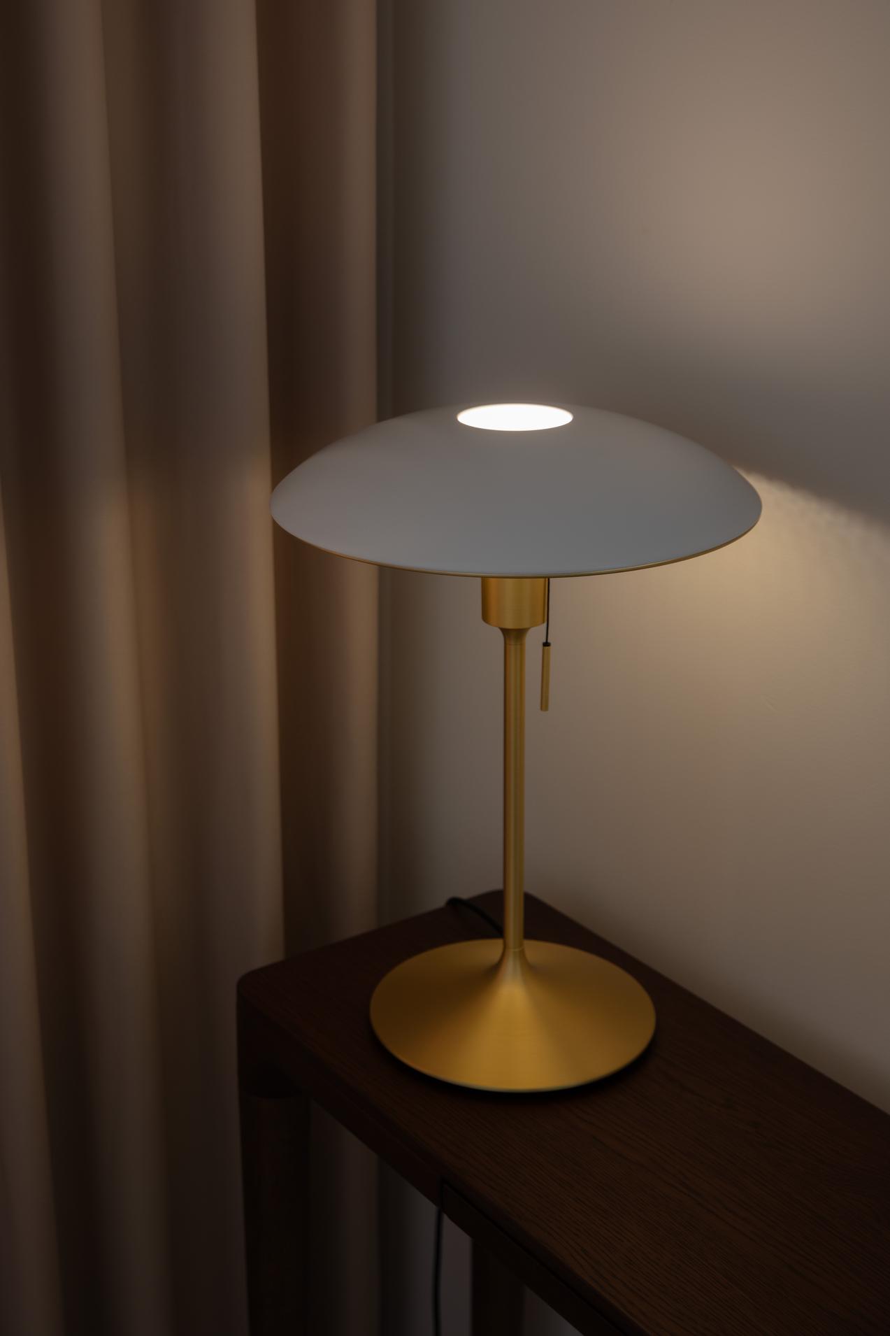 Manta Ray bordlampe, hvid og messing • UMAGE