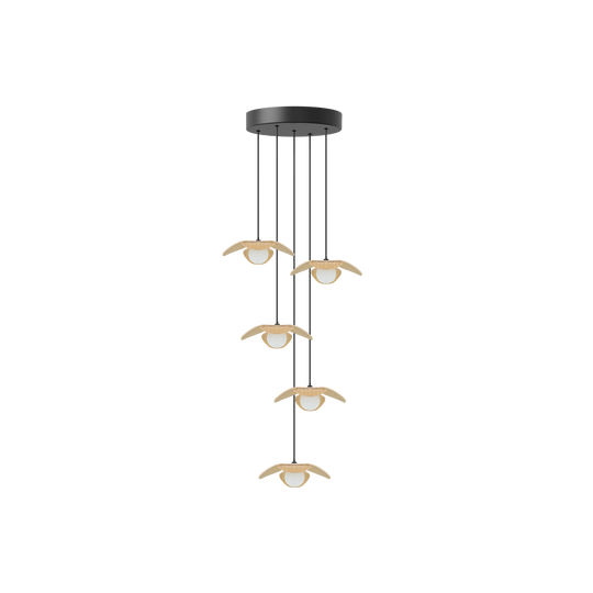 Forget Me Not Cluster 5 pendel med roset, egetræ • UMAGE