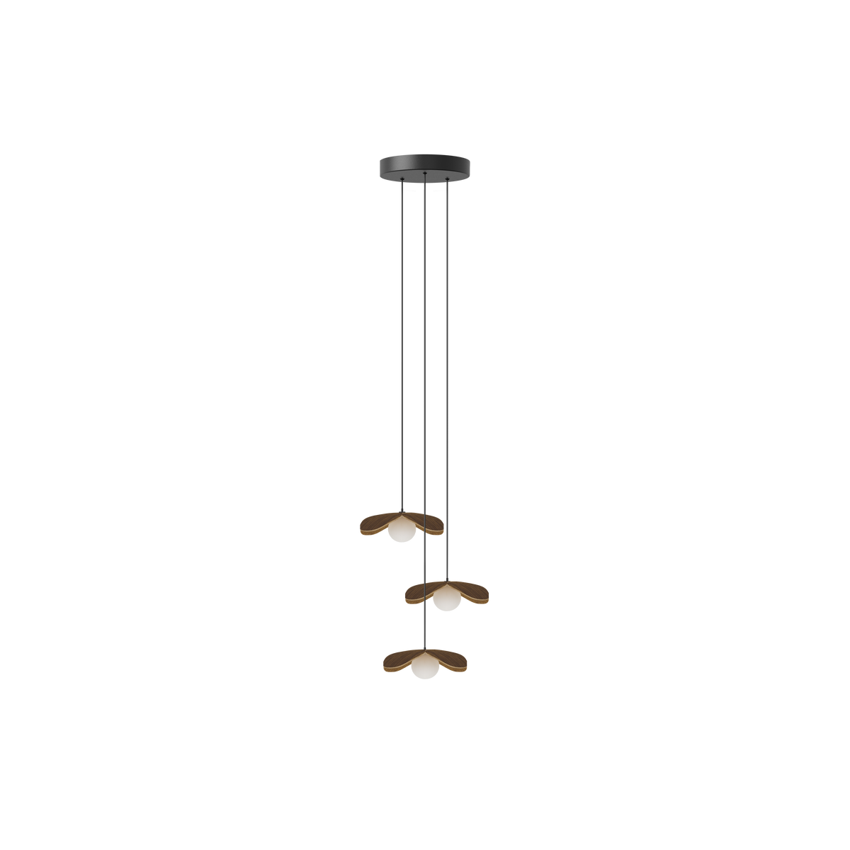 Forget Me Not Cluster 3 pendel med roset, mørk egetræ • UMAGE - Copenhagenhomedesign