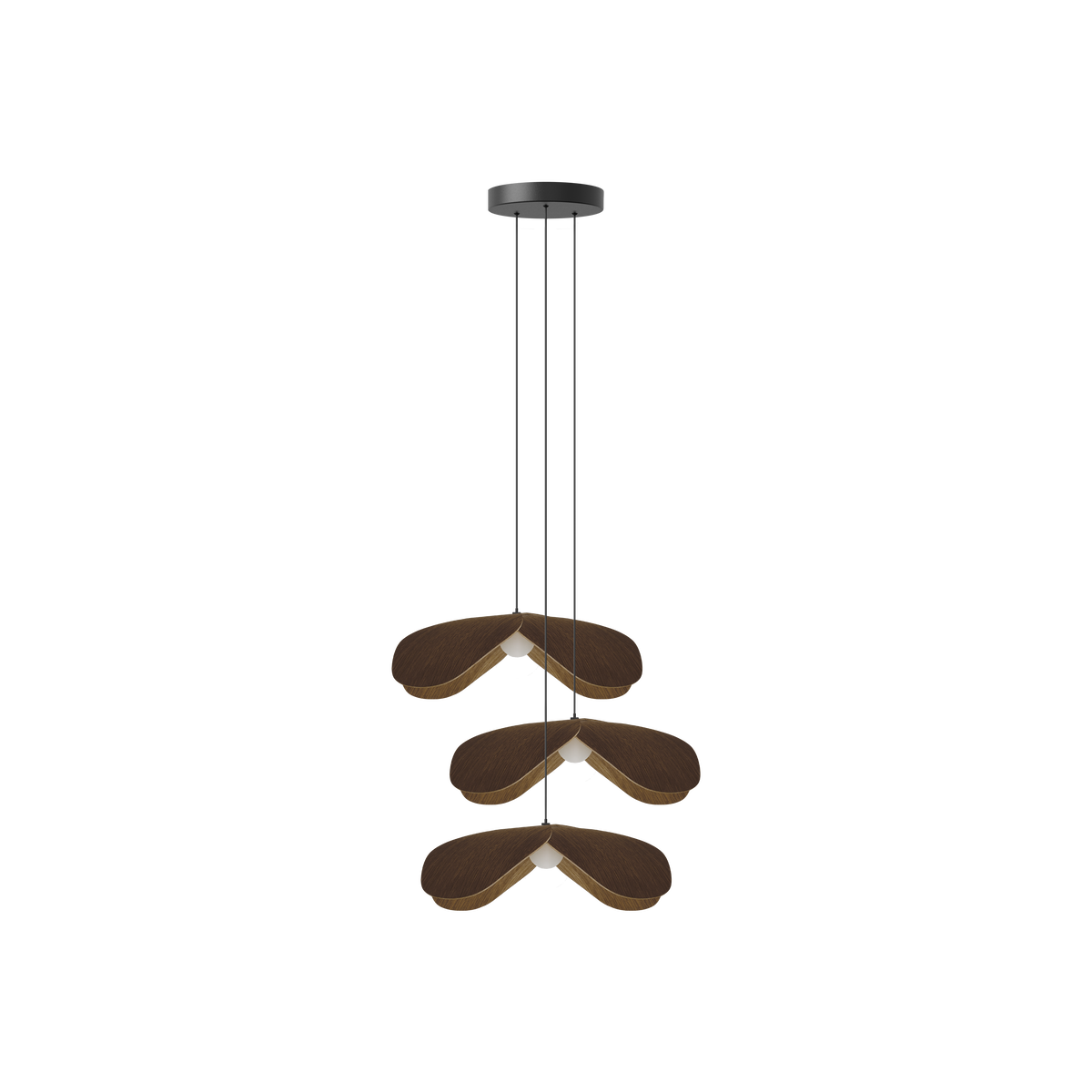 Forget Me Not Cluster 3 pendel med roset, mørk egetræ • UMAGE - Copenhagenhomedesign