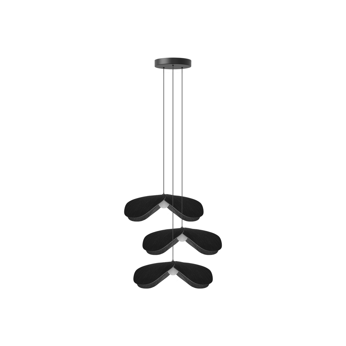 Forget Me Not Cluster 3 pendel med roset, sort egetræ • UMAGE - Copenhagenhomedesign
