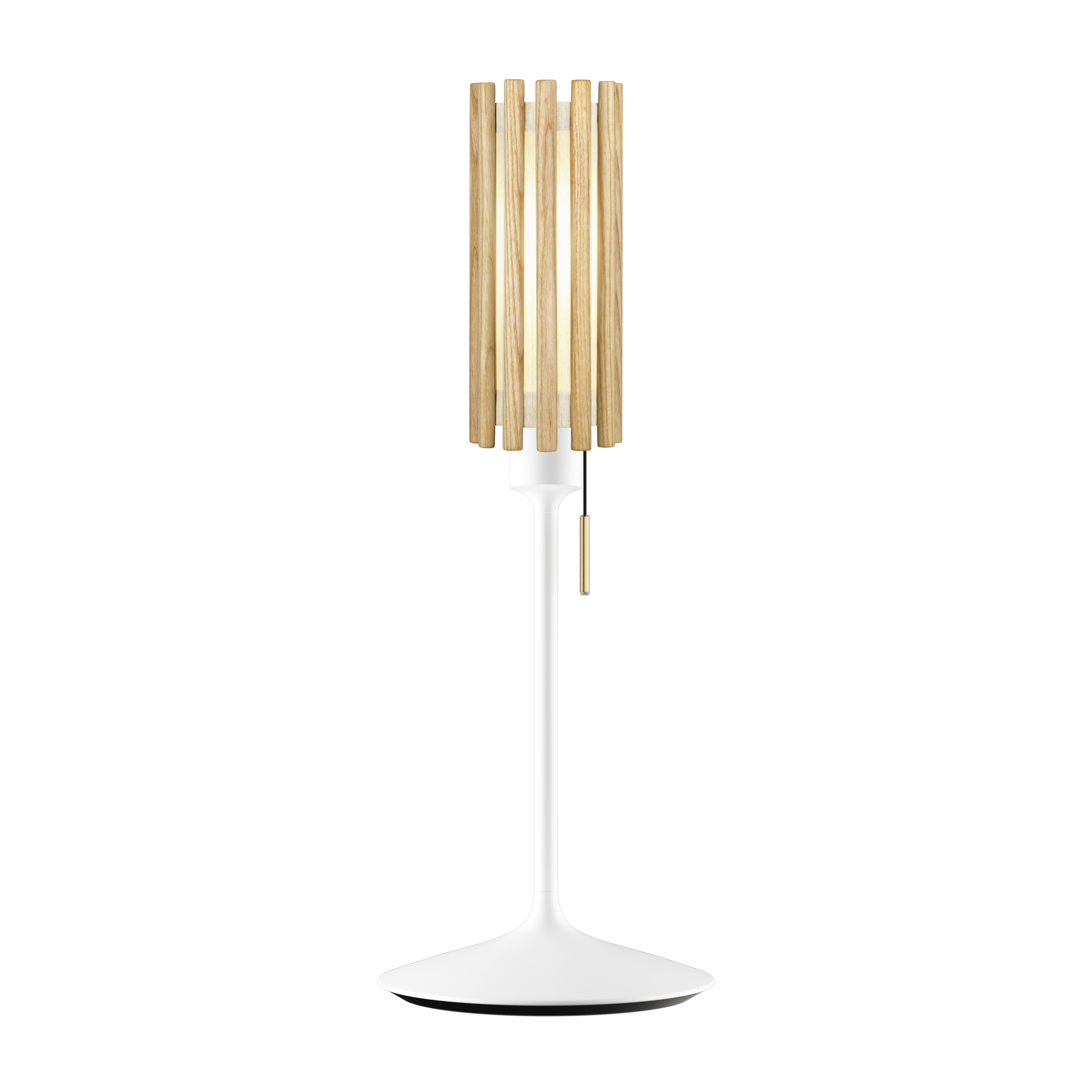 Komorebi Circle bordlampe, egetræ og hvid • UMAGE