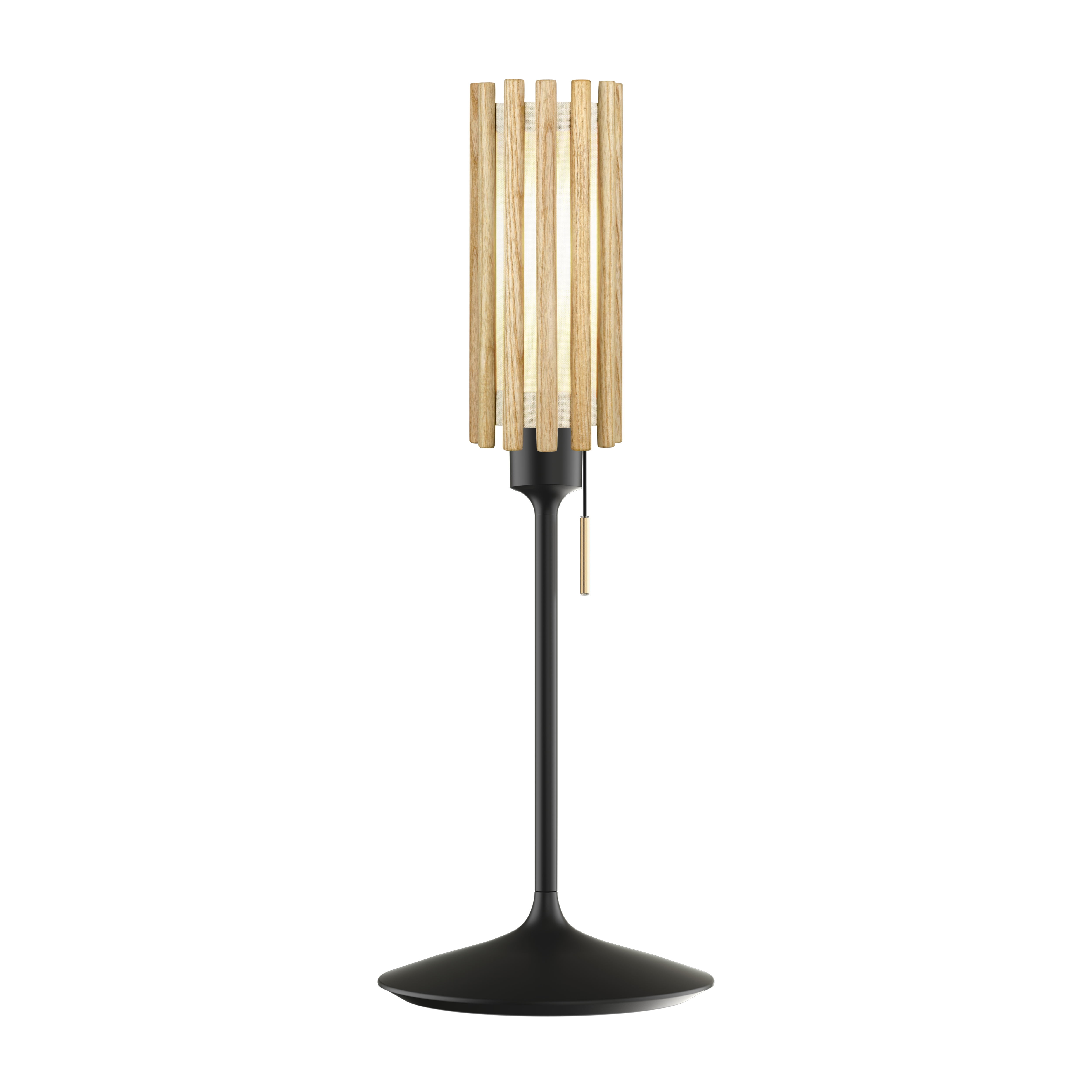 Komorebi Circle bordlampe, egetræ og sort • UMAGE