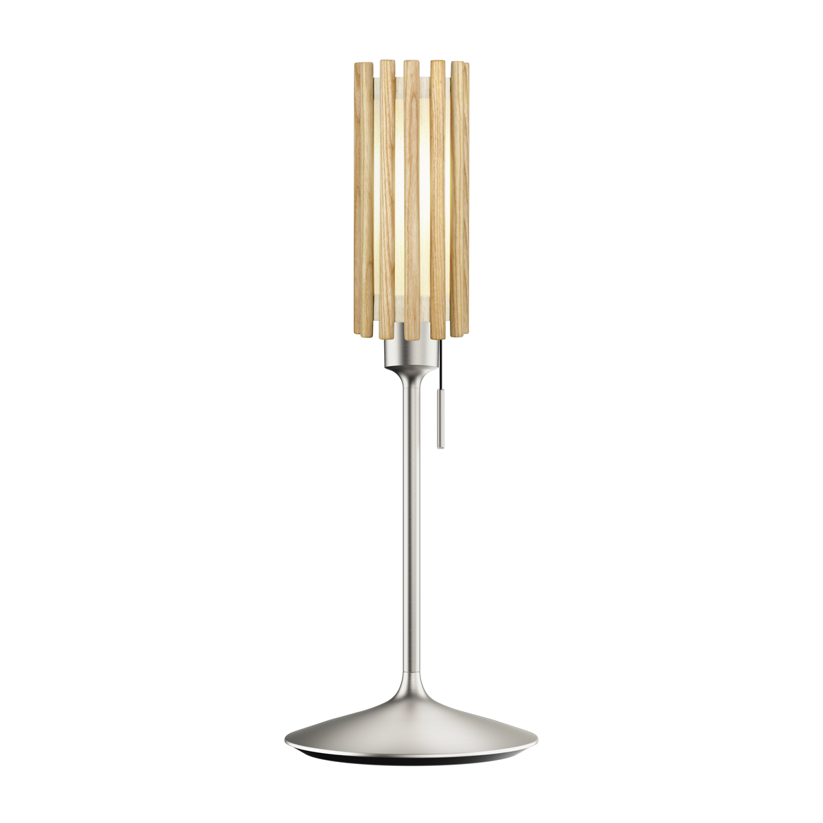 Komorebi Circle bordlampe, egetræ og børstet stål look • UMAGE - Copenhagenhomedesign