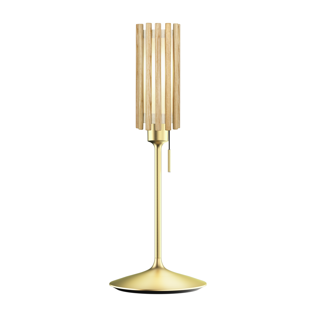 Komorebi Circle bordlampe, egetræ og børstet messing look • UMAGE - Copenhagenhomedesign