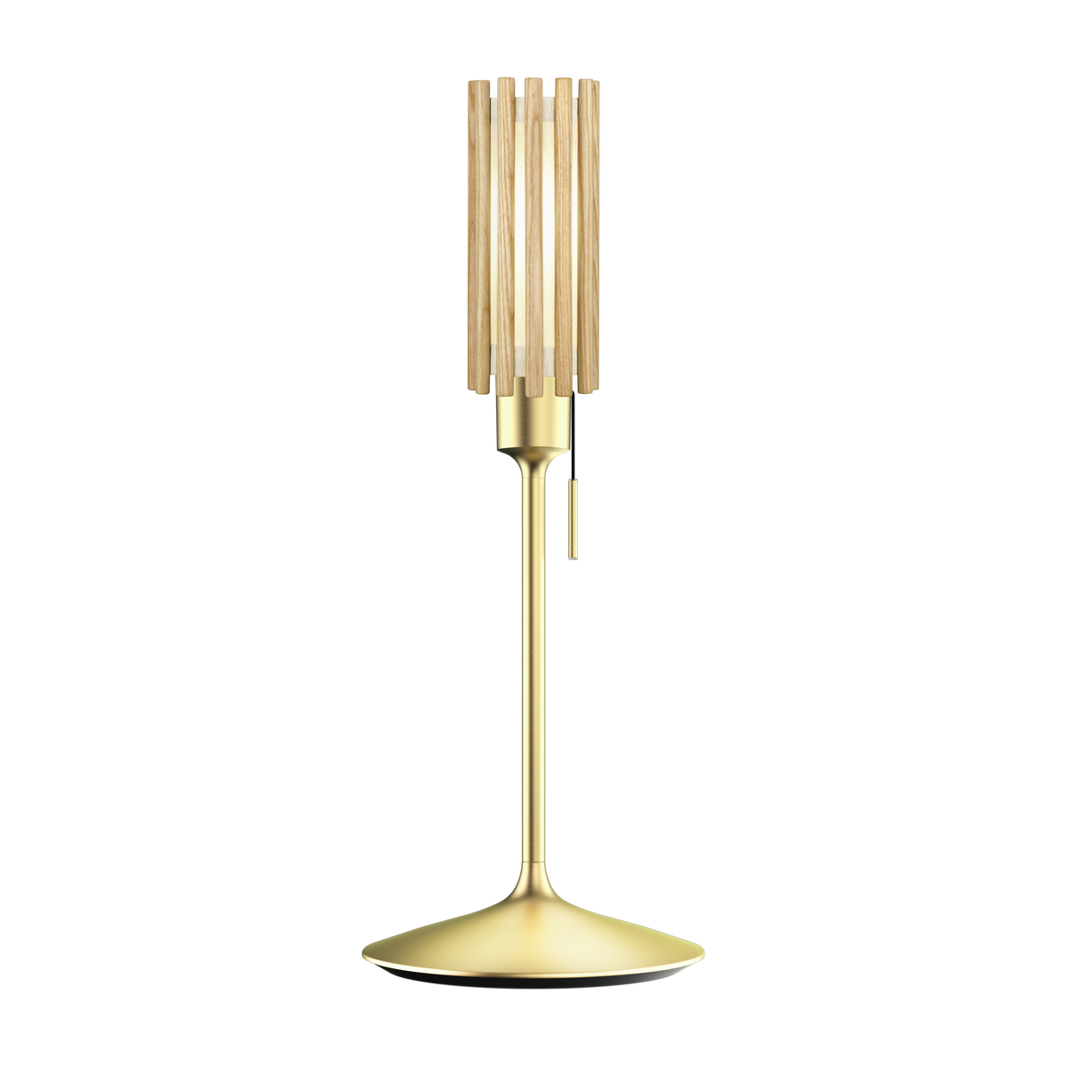 Komorebi Circle bordlampe, egetræ og børstet messing look • UMAGE - Copenhagenhomedesign