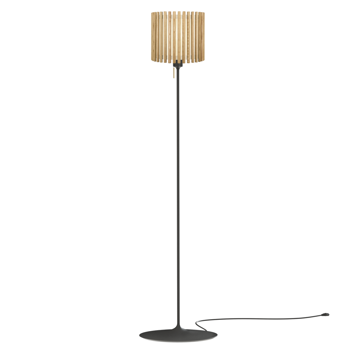 Komorebi Circle gulvlampe, egetræ og sort • UMAGE - Copenhagenhomedesign