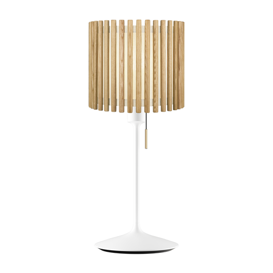 Komorebi Circle bordlampe, egetræ og hvid • UMAGE