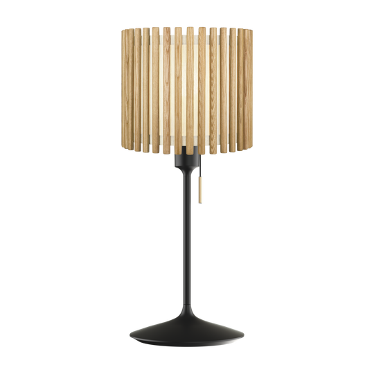 Komorebi Circle bordlampe, egetræ og sort • UMAGE