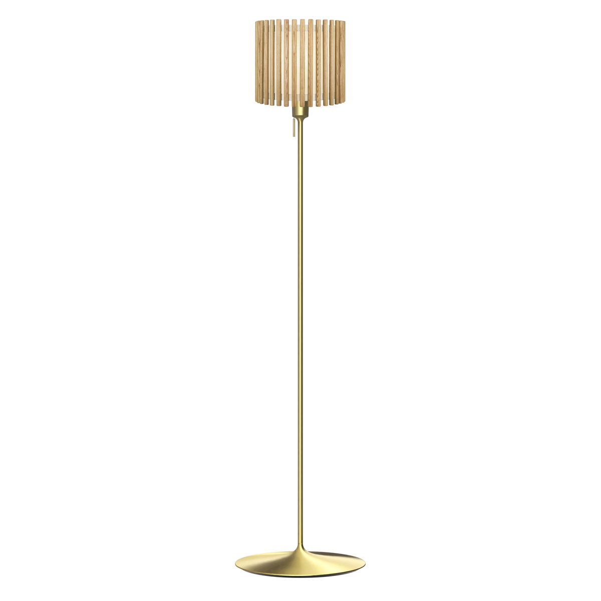 Komorebi Circle gulvlampe, egetræ og børstet messing look • UMAGE - Copenhagenhomedesign