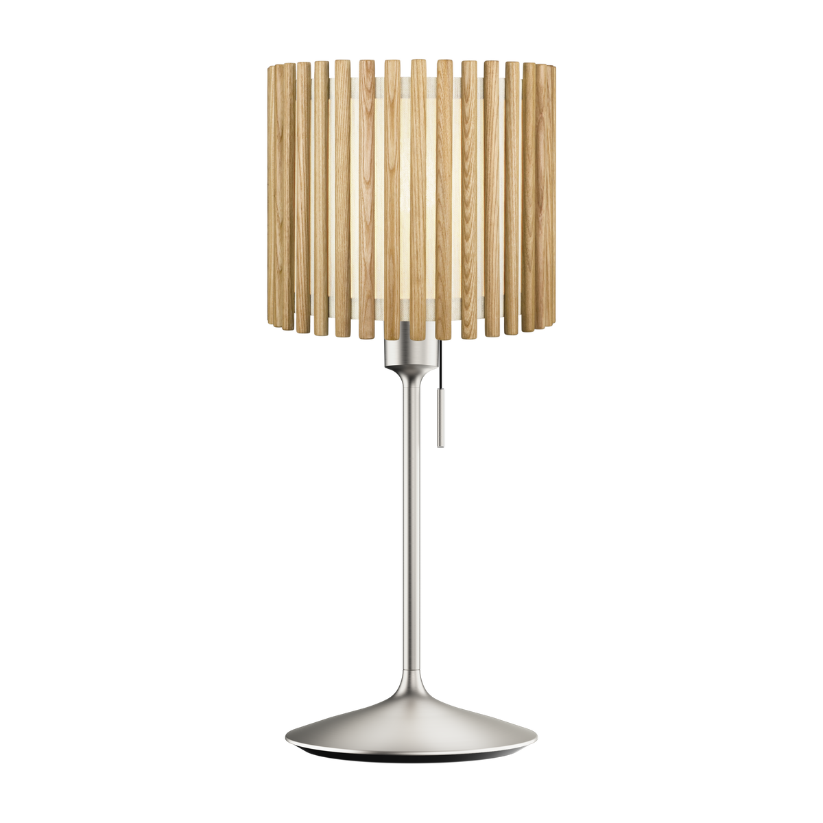 Komorebi Circle bordlampe, egetræ og børstet stål look • UMAGE - Copenhagenhomedesign