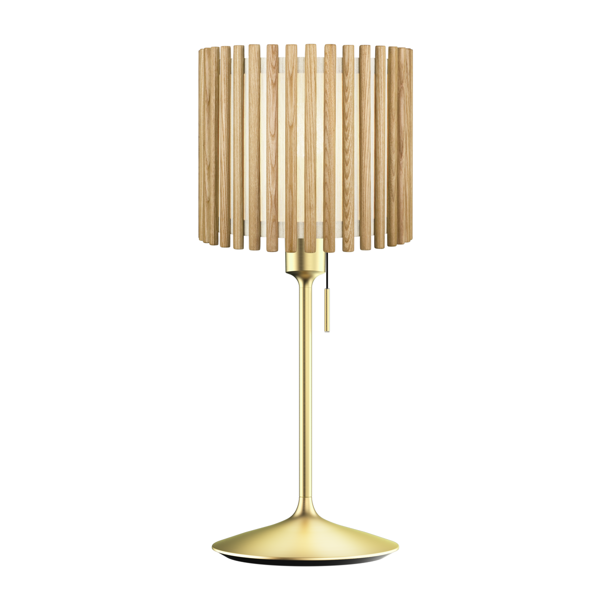 Komorebi Circle bordlampe, egetræ og børstet messing look • UMAGE - Copenhagenhomedesign