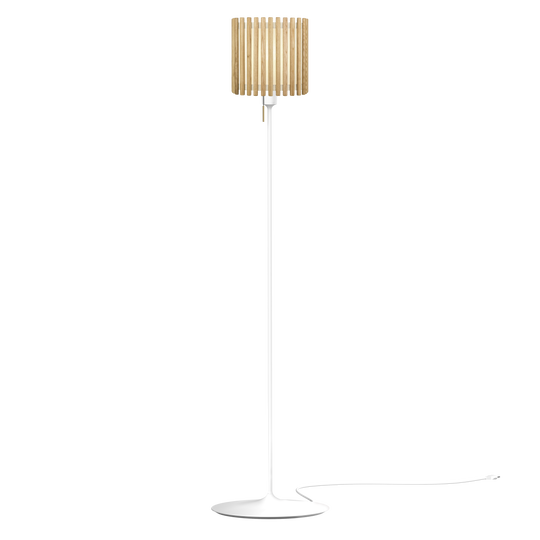 Komorebi Square gulvlampe, egetræ og hvid • UMAGE