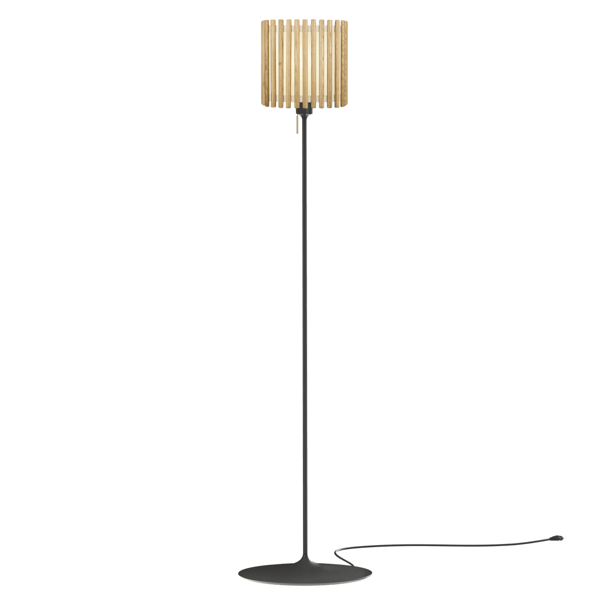 Komorebi Square gulvlampe, egetræ og sort • UMAGE
