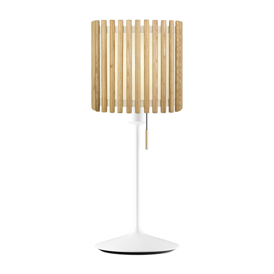 Komorebi Square bordlampe, egetræ og hvid • UMAGE