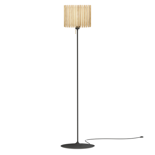 Komorebi Rectangular gulvlampe, egetræ og sort • UMAGE