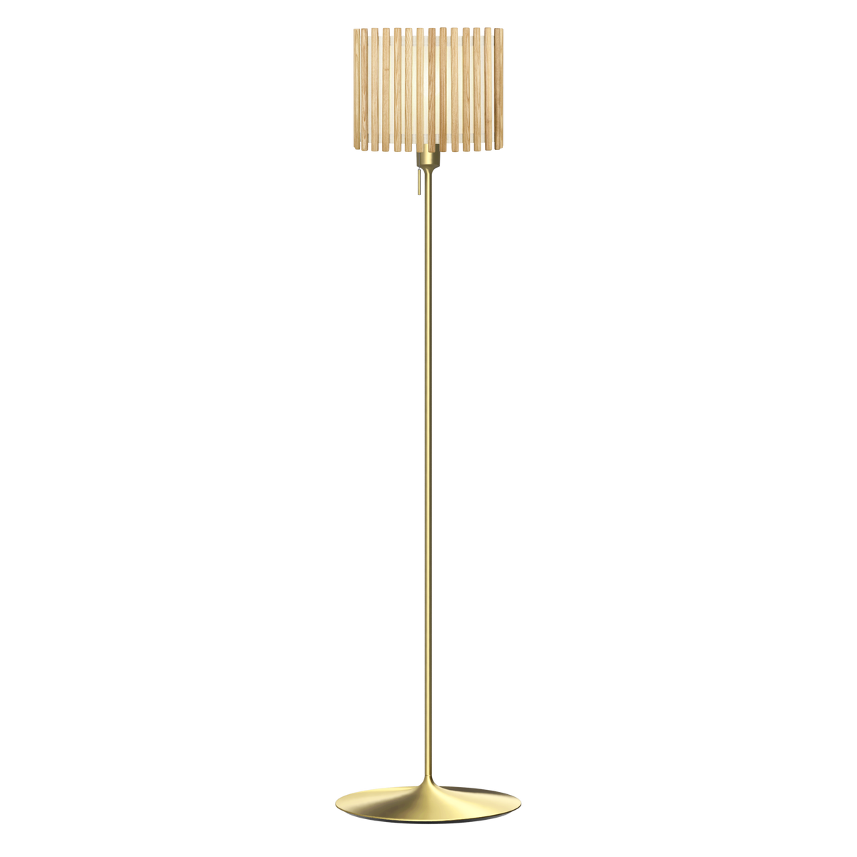 Komorebi Rectangular gulvlampe, egetræ og børstet messing look • UMAGE - Copenhagenhomedesign