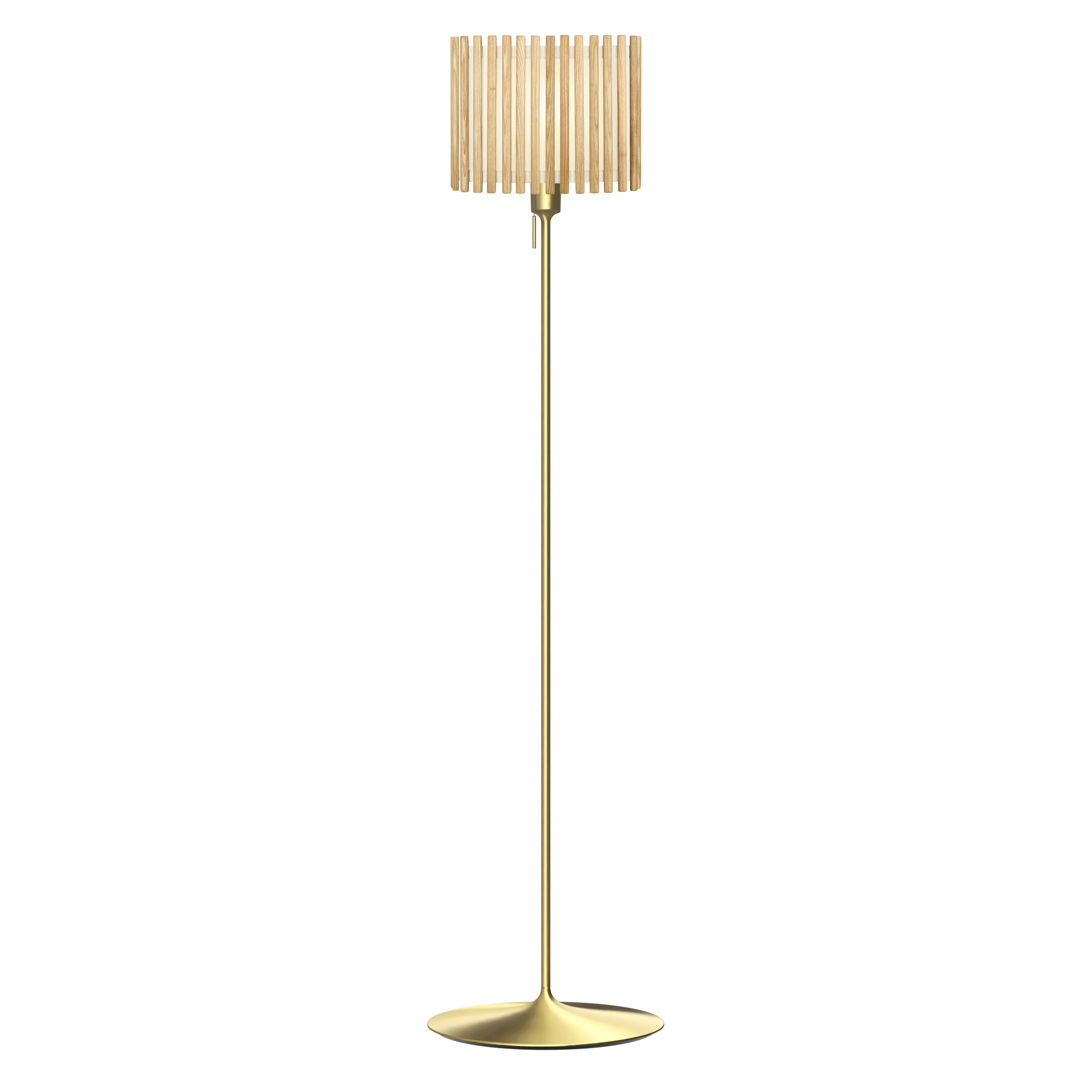 Komorebi Rectangular gulvlampe, egetræ og børstet messing look • UMAGE
