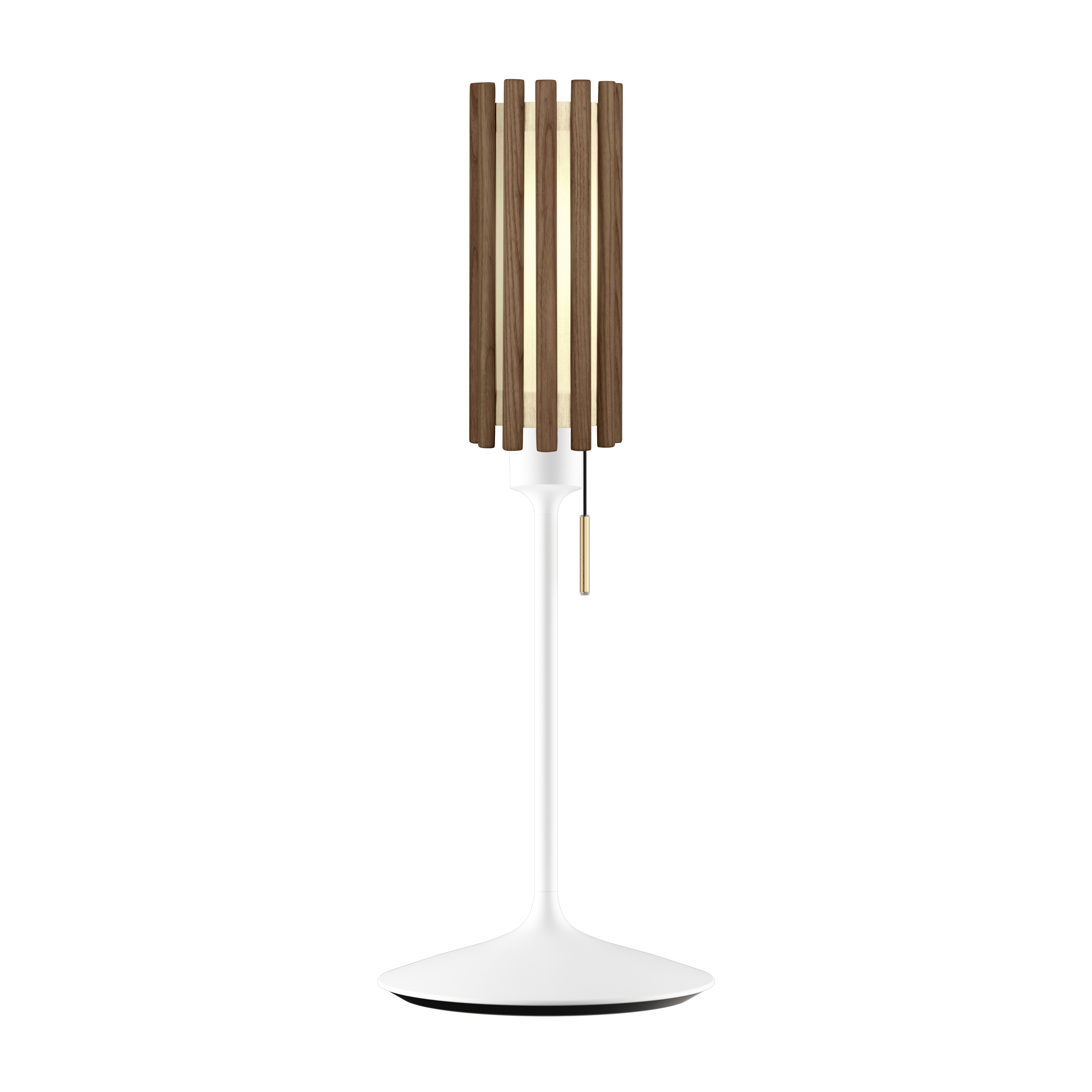 Komorebi Circle bordlampe, mørk egetræ og hvid • UMAGE