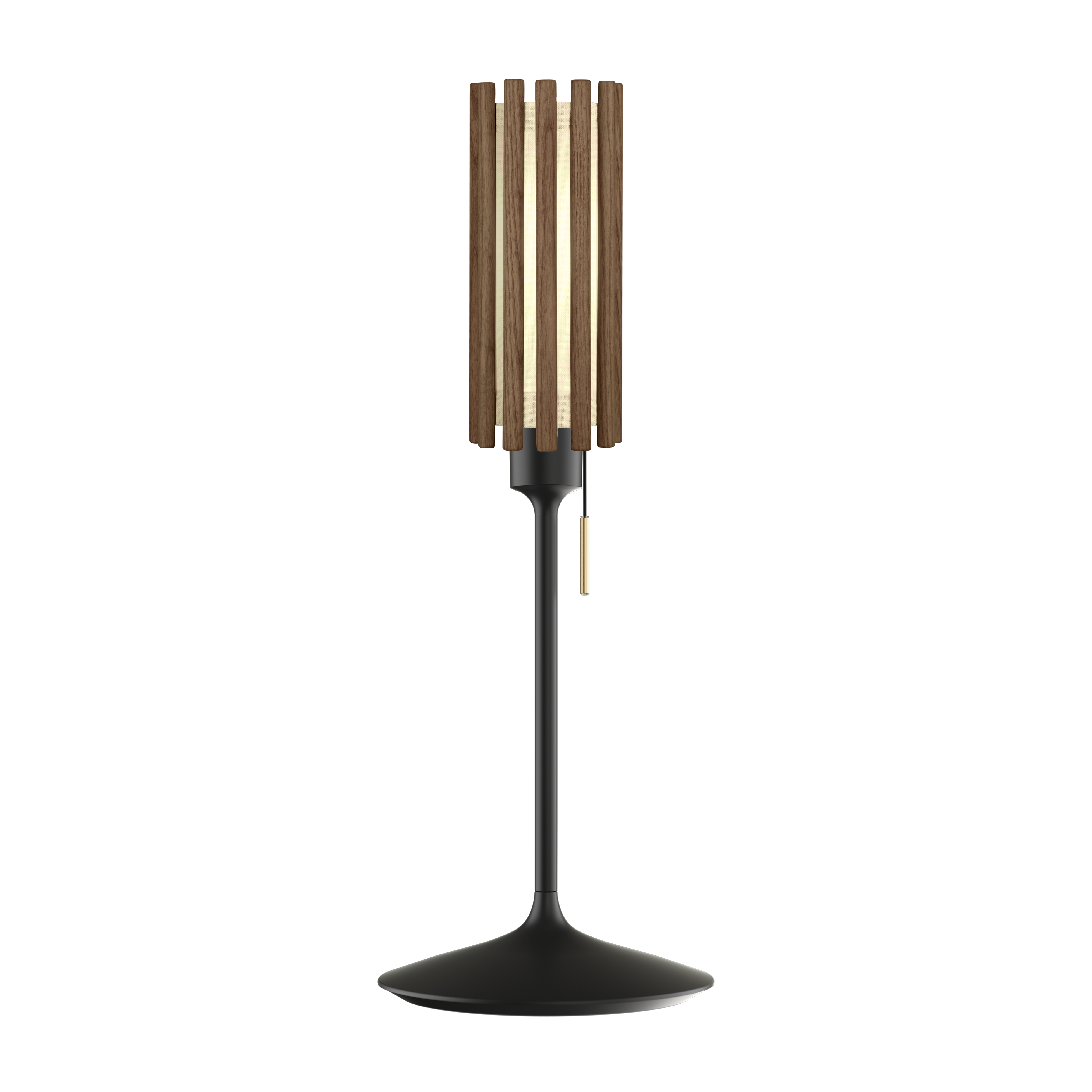 Komorebi Circle bordlampe, mørk egetræ og sort • UMAGE