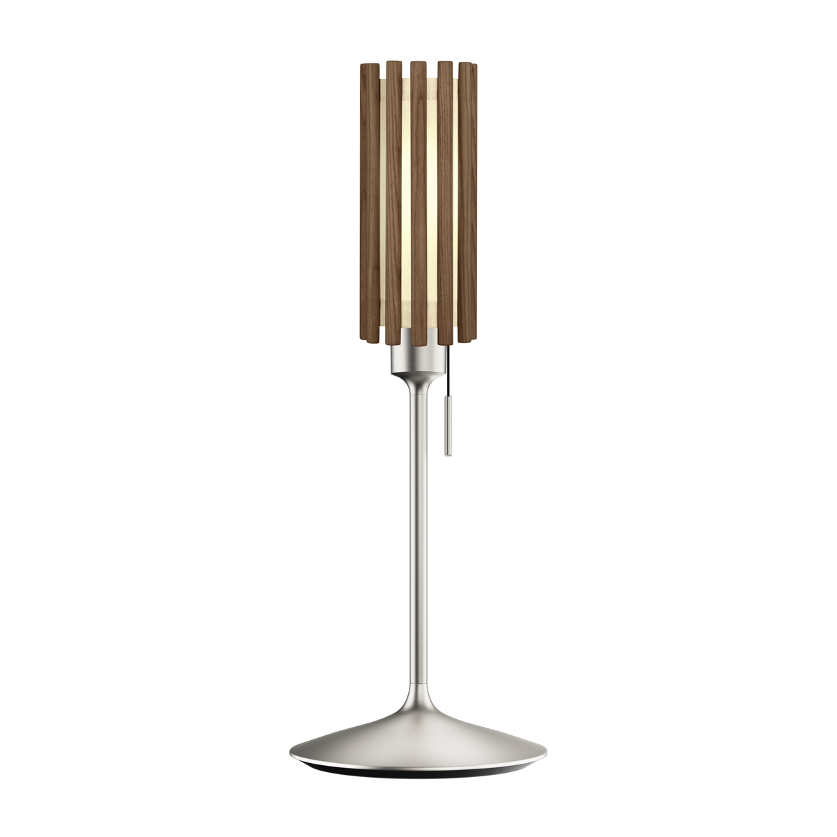Komorebi Circle bordlampe, mørk egetræ og børstet stål look • UMAGE - Copenhagenhomedesign