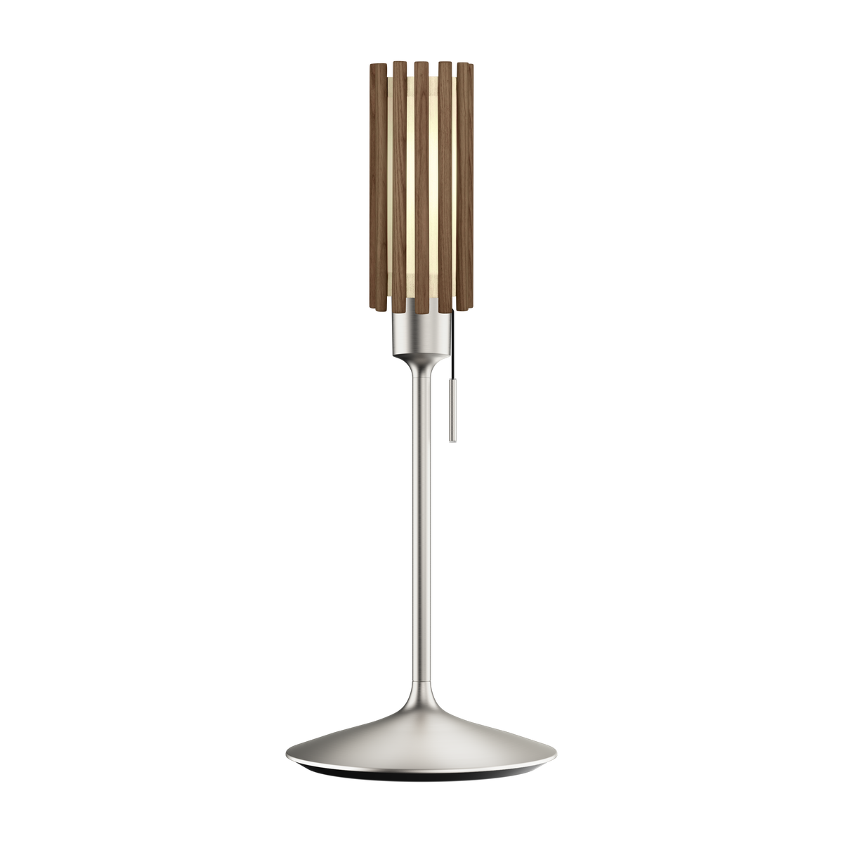 Komorebi Circle bordlampe, mørk egetræ og børstet stål look • UMAGE - Copenhagenhomedesign