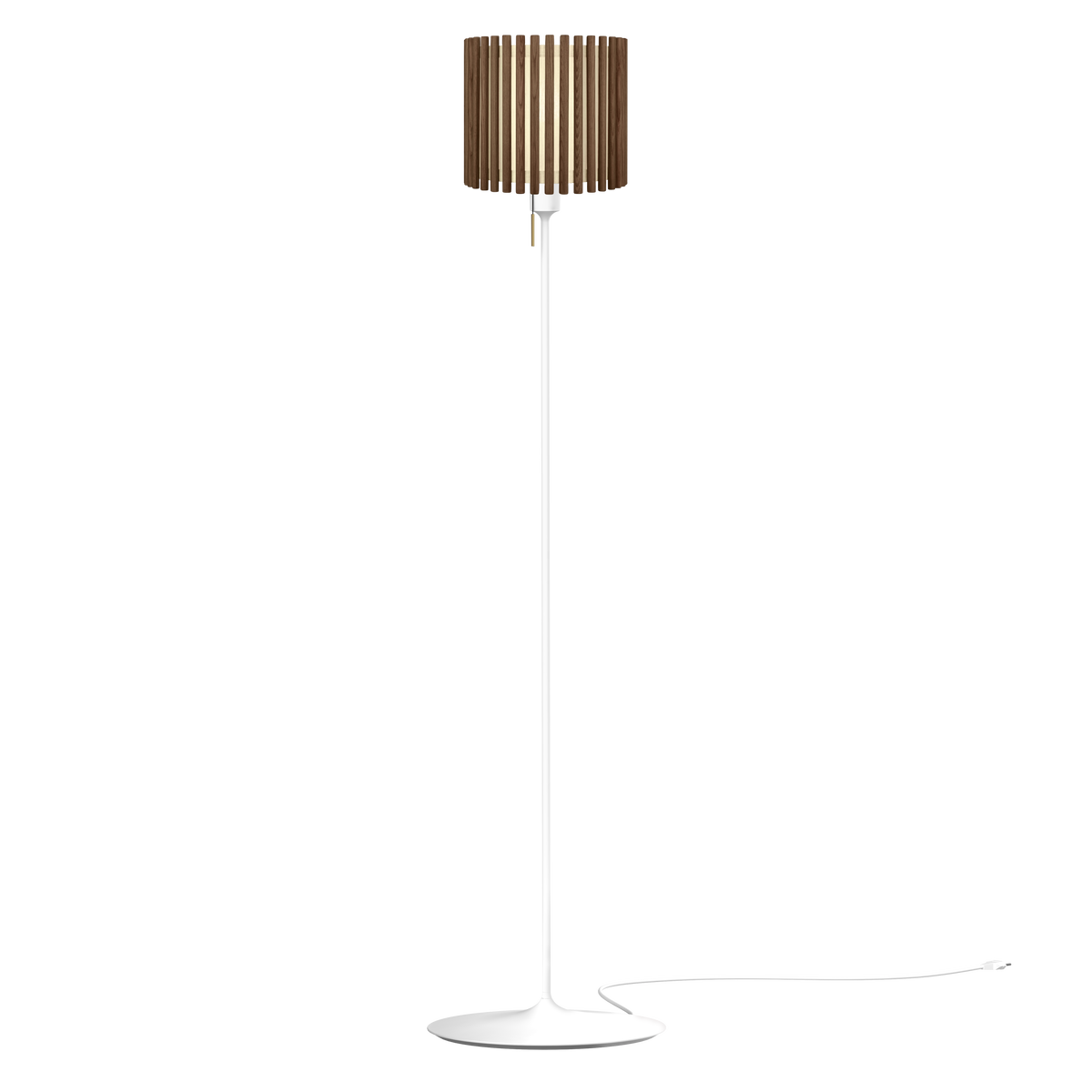 Komorebi Circle gulvlampe, mørk egetræ og hvid • UMAGE - Copenhagenhomedesign