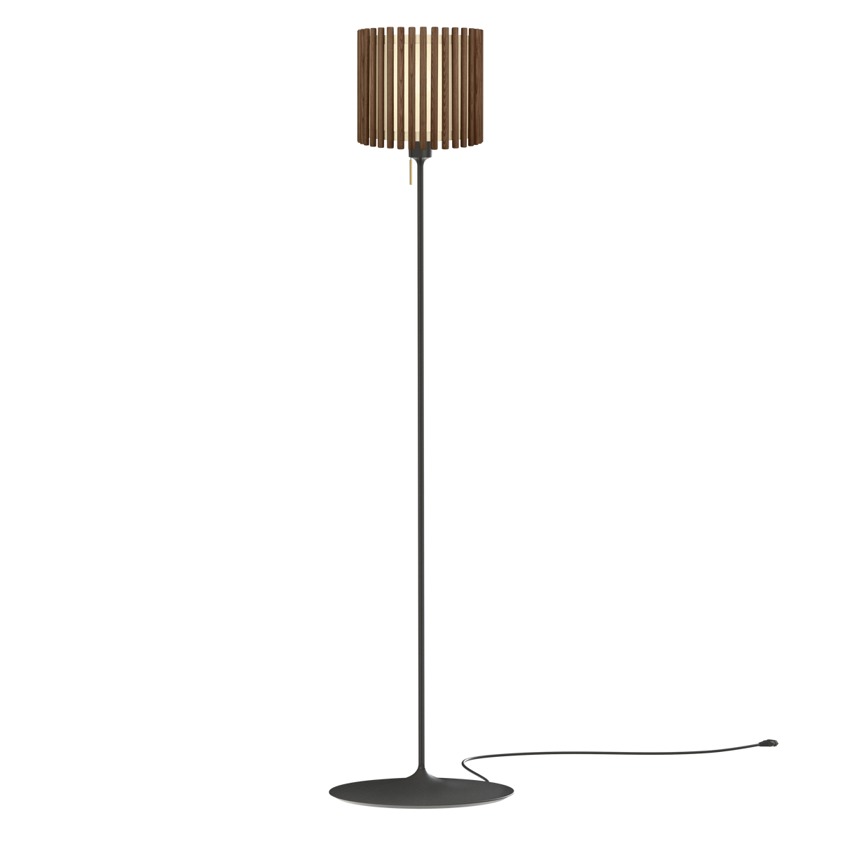 Komorebi Circle gulvlampe, mørk egetræ og sort • UMAGE - Copenhagenhomedesign