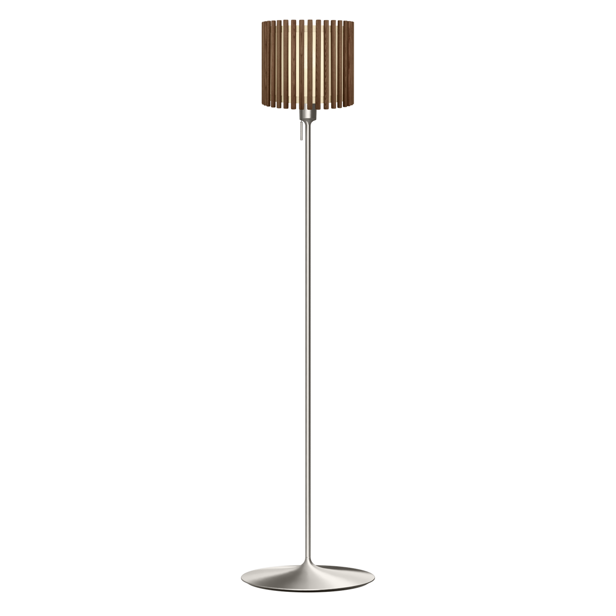 Komorebi Circle gulvlampe, mørk egetræ og børstet stål look • UMAGE - Copenhagenhomedesign